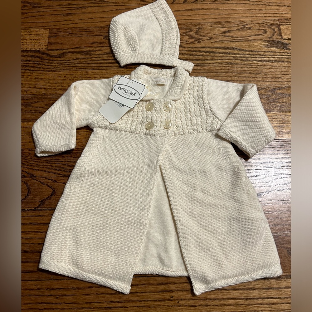 Baby Sweater and Bonnet Set 4-6 Months